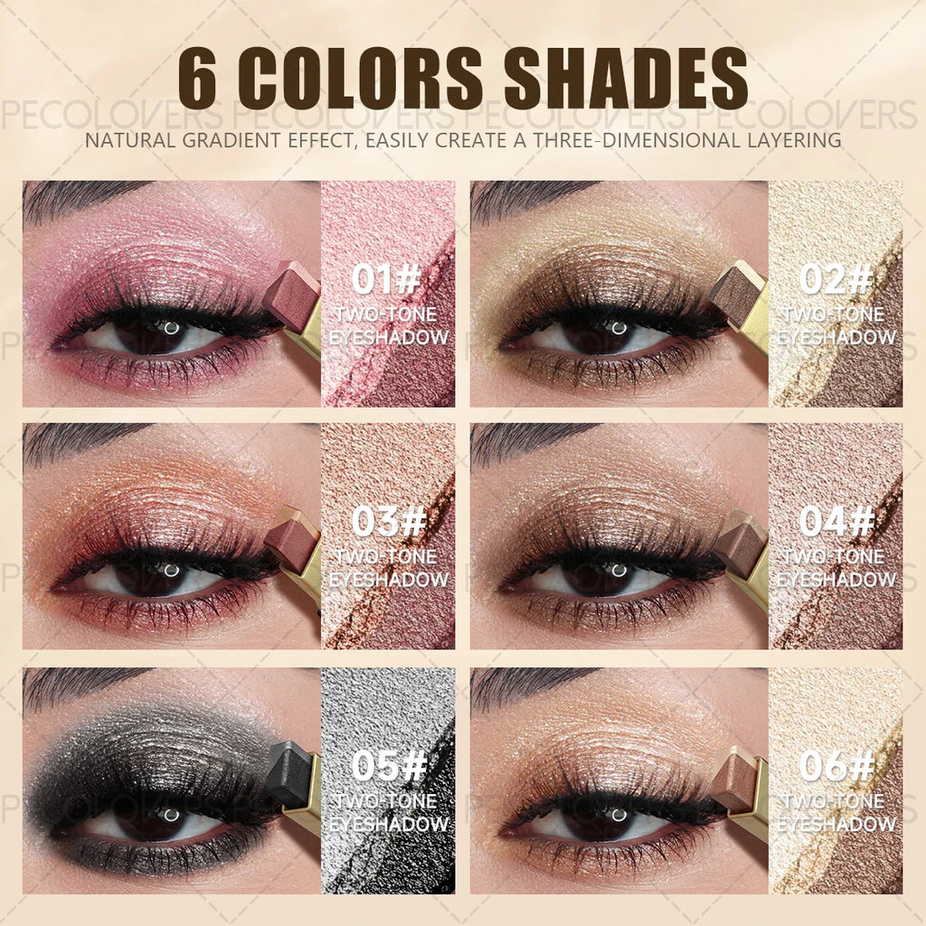 1PC Two-Color Eyeshadow Stick - Pearlescent Shimmer & Matte, Daily Use Zpaxo