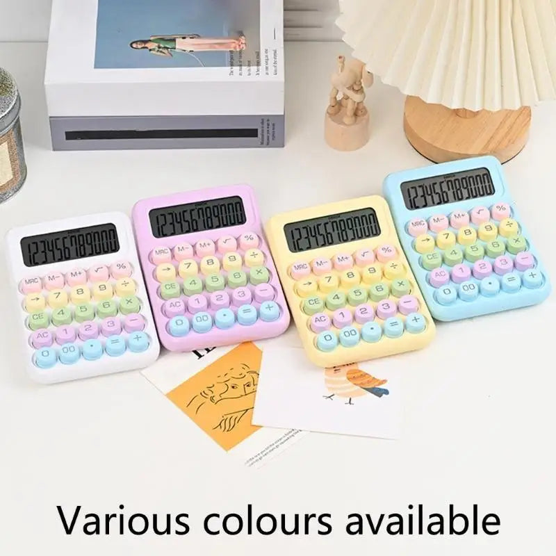 652F Mechanical Keypad Calculator Clear LCD Display Student Stationery Zpaxo