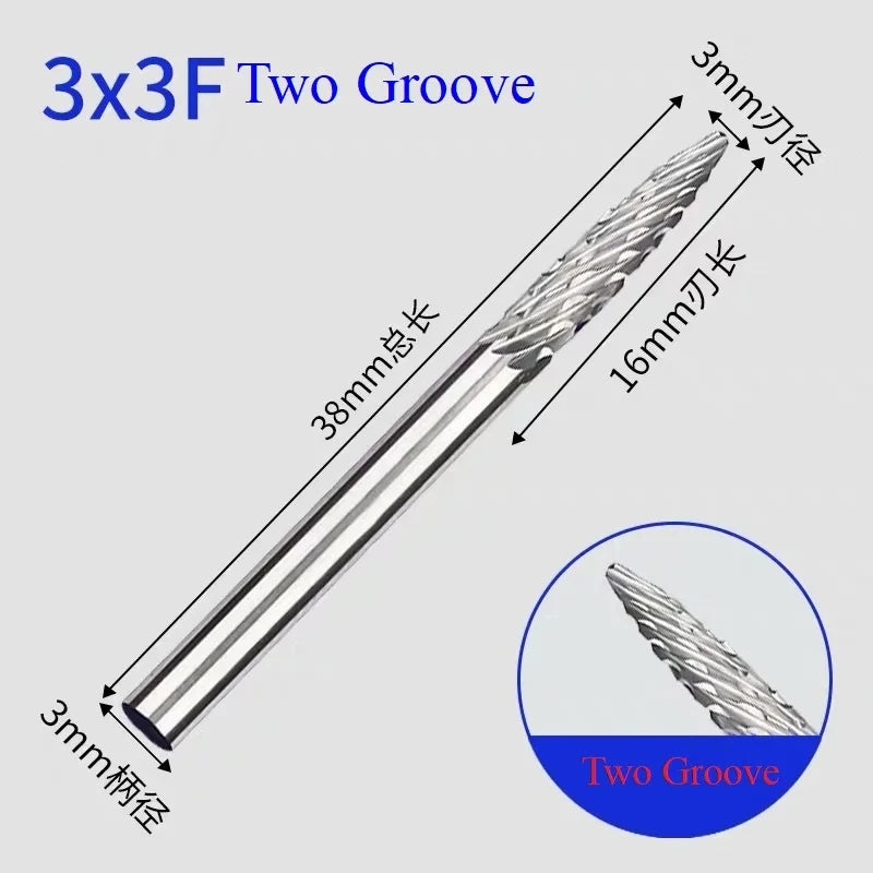 10/1pcs Tungsten Carbide Rotary File hard alloy rotary bur Drill Bit engraving cutter 3mm shank Grinding Head Zpaxo
