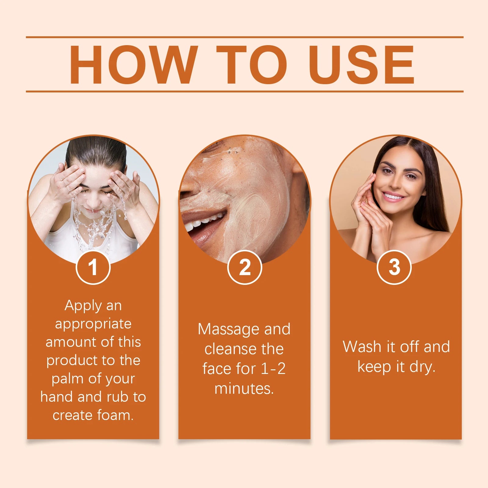 Exfoliating Papaya Cleanser Lotion Cleaning Reduce Facial Dirt Improve Rough Skin Relieve Dullness Brightening Facial Cleanser Zpaxo