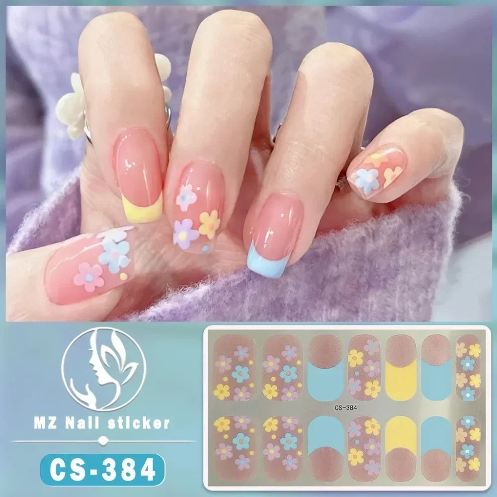 Baking Free Fashionable Nail Art Stickers Collection Manicure DIY Nail Polish Strips Wraps for Party Decor Zpaxo CS-384