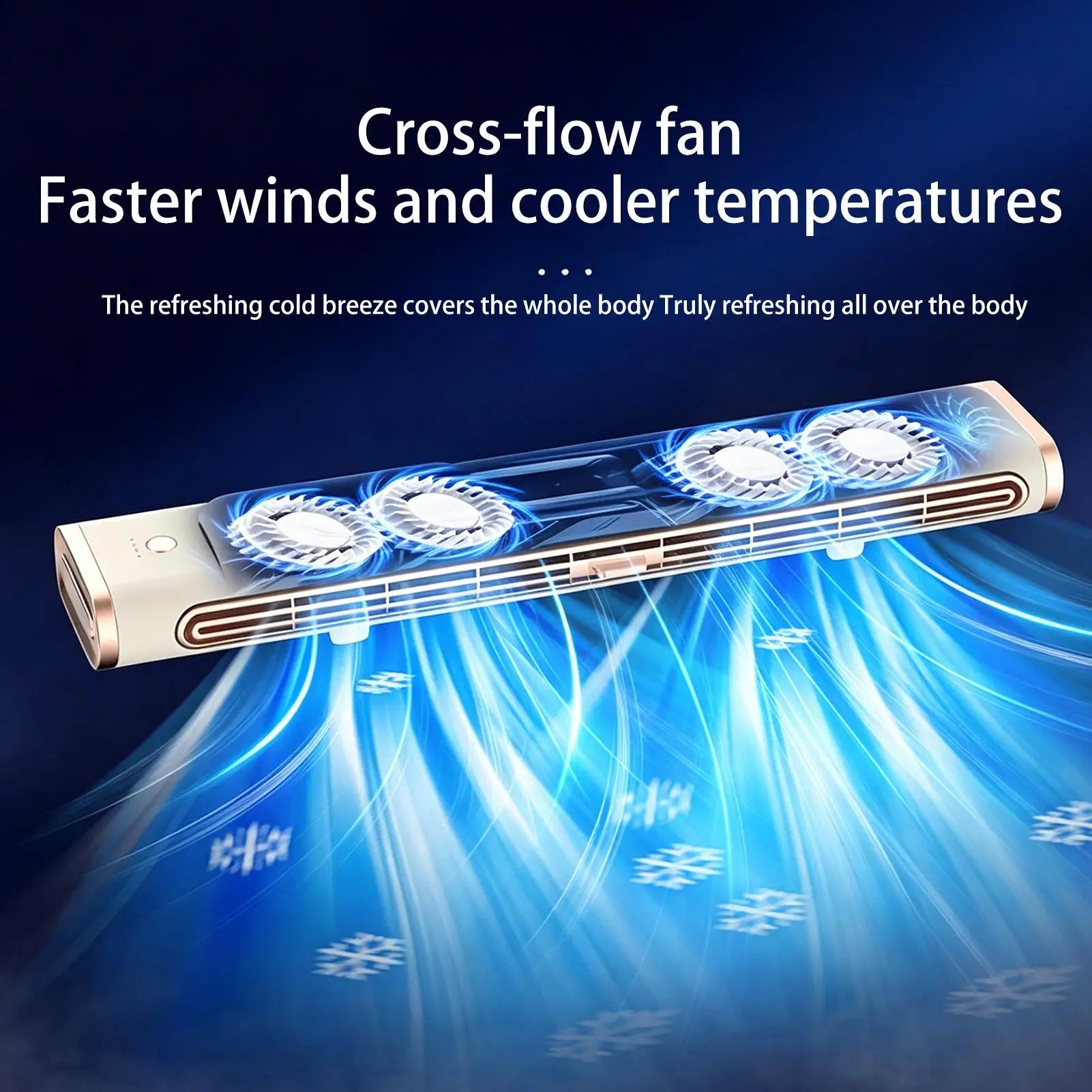 Portable Bladeless Tower Fan Summer USB Rechargeable Small Air Cooler