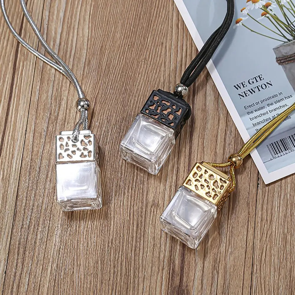 Portable Perfume Bottle Glass Pendant Car Fragrant Capsule Refillable Zpaxo