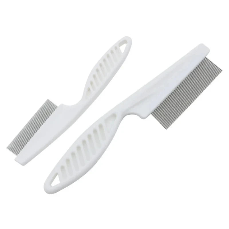 Flea Comb Dog Cat Hair Removal Brush Stainless Steel Dense Teeth