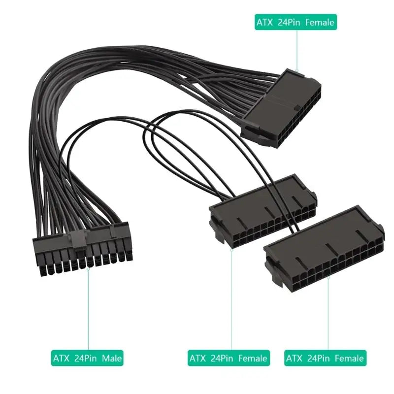 652F 24 Pin Power Sync Cable 24Pin Mining Power Extension Cord for Computer Adapter Boards and General Use Zpaxo