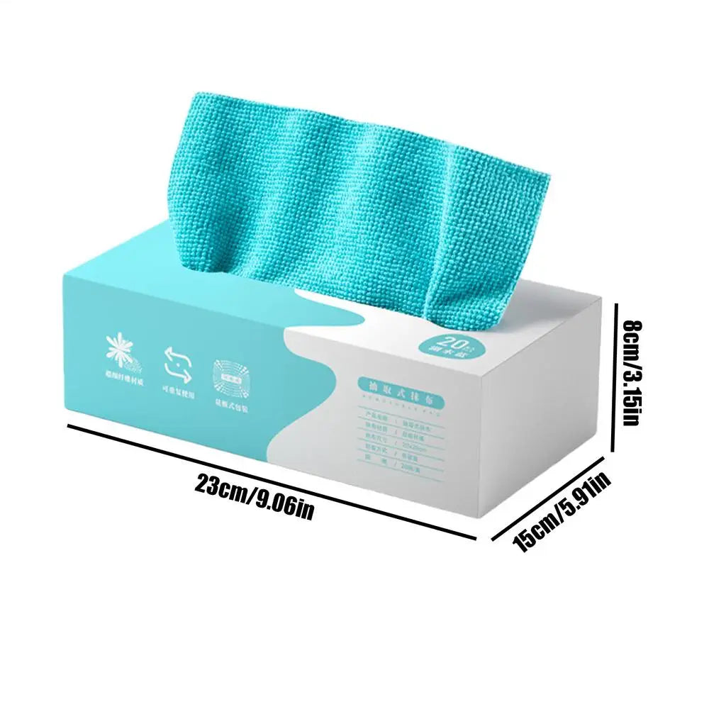 20-Pack Microfiber Cleaning Rags with Pull-Out Dispenser Box Microfiber Cleaning Rags Zpaxo Blue