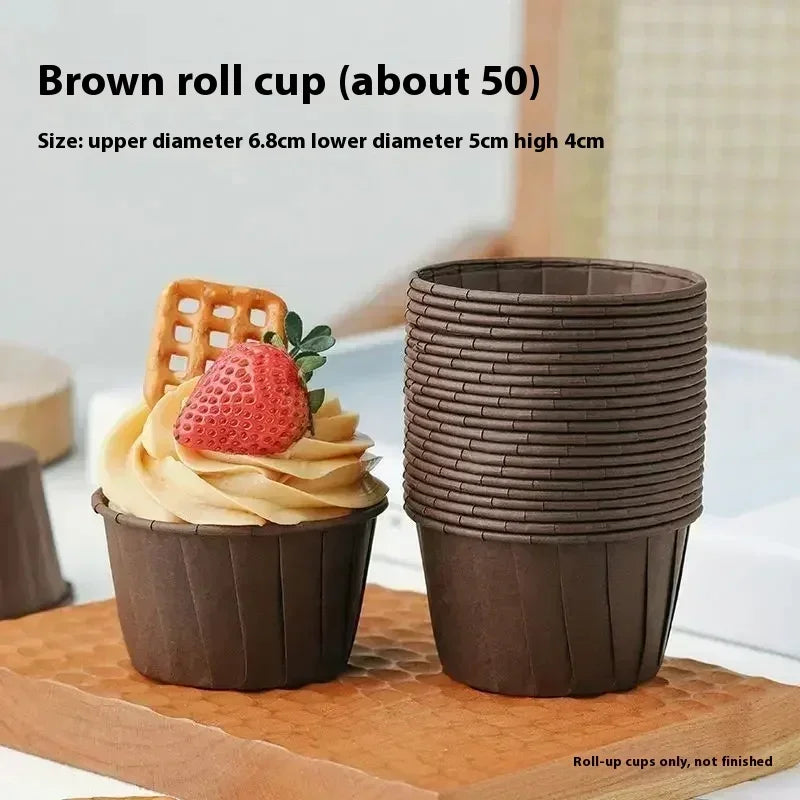 New 50pcs Muffin Cupcake Paper Cup Oilproof Cupcake Liner Baking Cup Tray Case Caissettes Cupcake Wrapper Paper Wedding Party Zpaxo Coffee