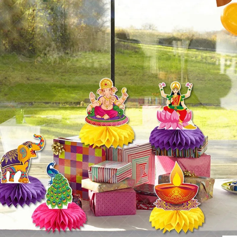 Festival Atmosphere Decoration Ornament Honeycomb Festival Desktop Handmade Ornament Lantern Festival Honeycomb Display Platform Zpaxo