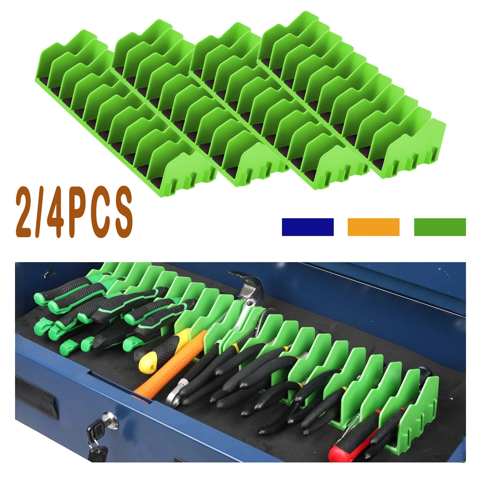 2/4 Pcs 10 Slots Plier Organizer Plastic Tool Rack with Nonslip Rubber Base Space Saving Toolbox Storage Pliers Cutters Wrenches Zpaxo