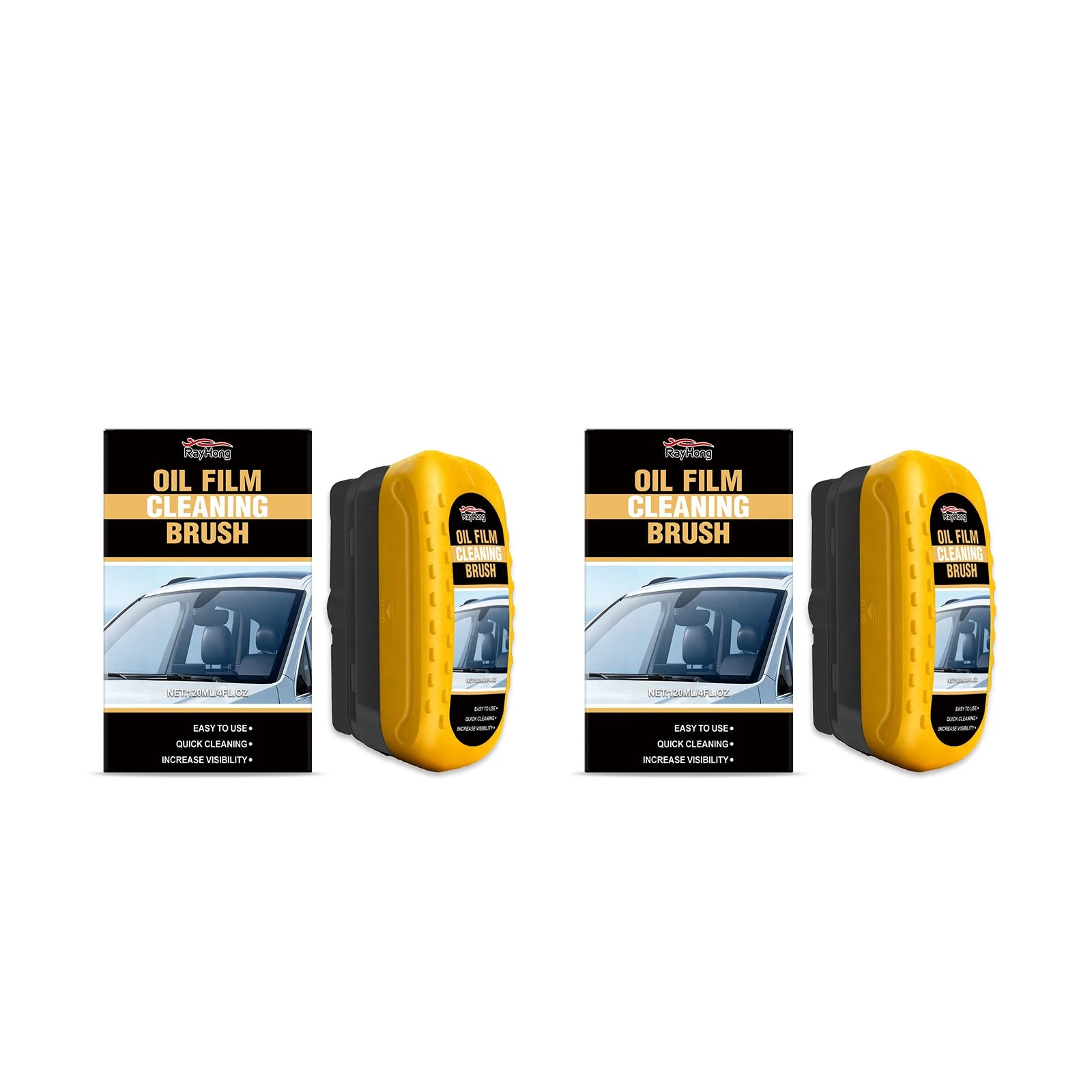 RayHong Car Windshield Oil Film Remover Cleaning Brush 120ml Car Glass Cleaner Zpaxo 240ml boxed