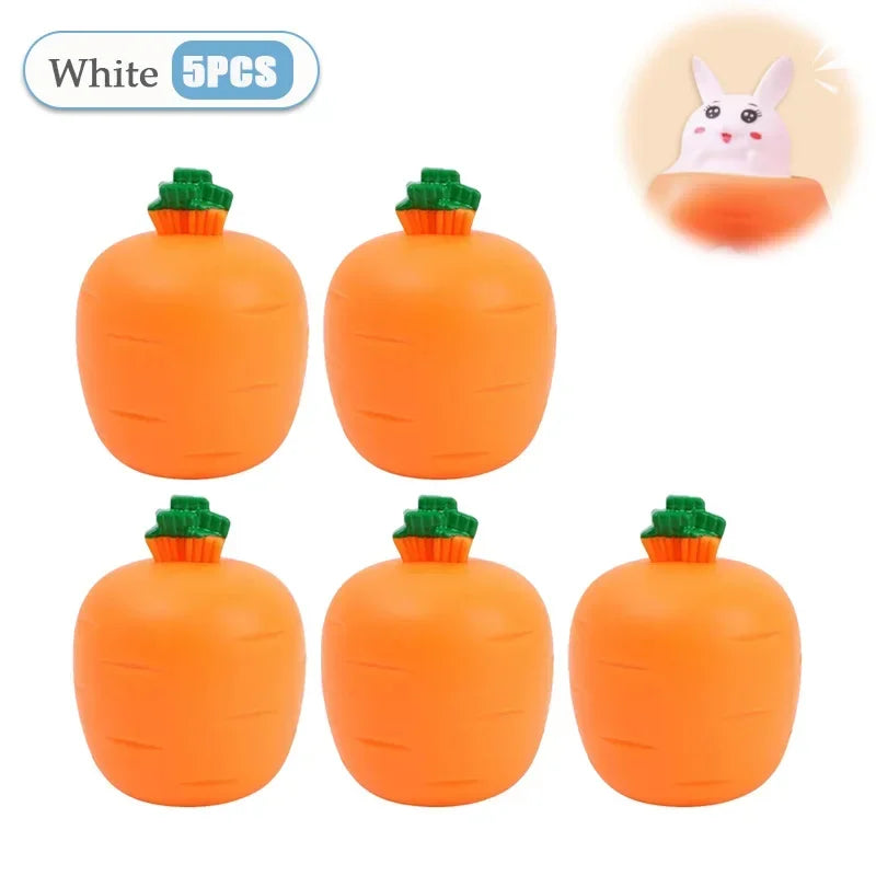 Easter Carrot Rabbit Fidget Toys Squeeze Ball Kids Relieve Stress Up Zpaxo White-5PCS