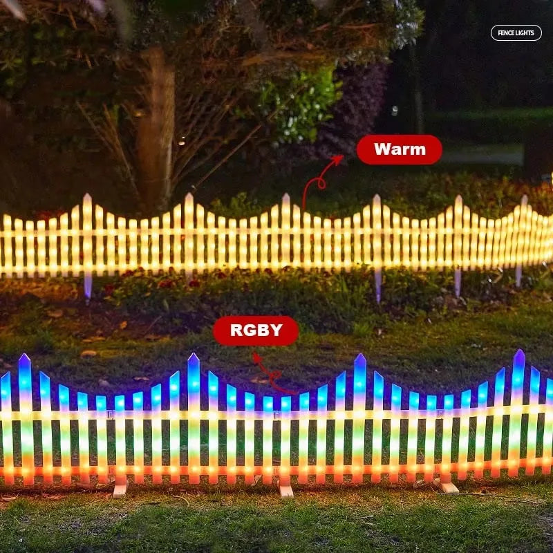 Solar Fence Lights Outdoor Waterproof LED Courtyard Garden Lawn Zpaxo