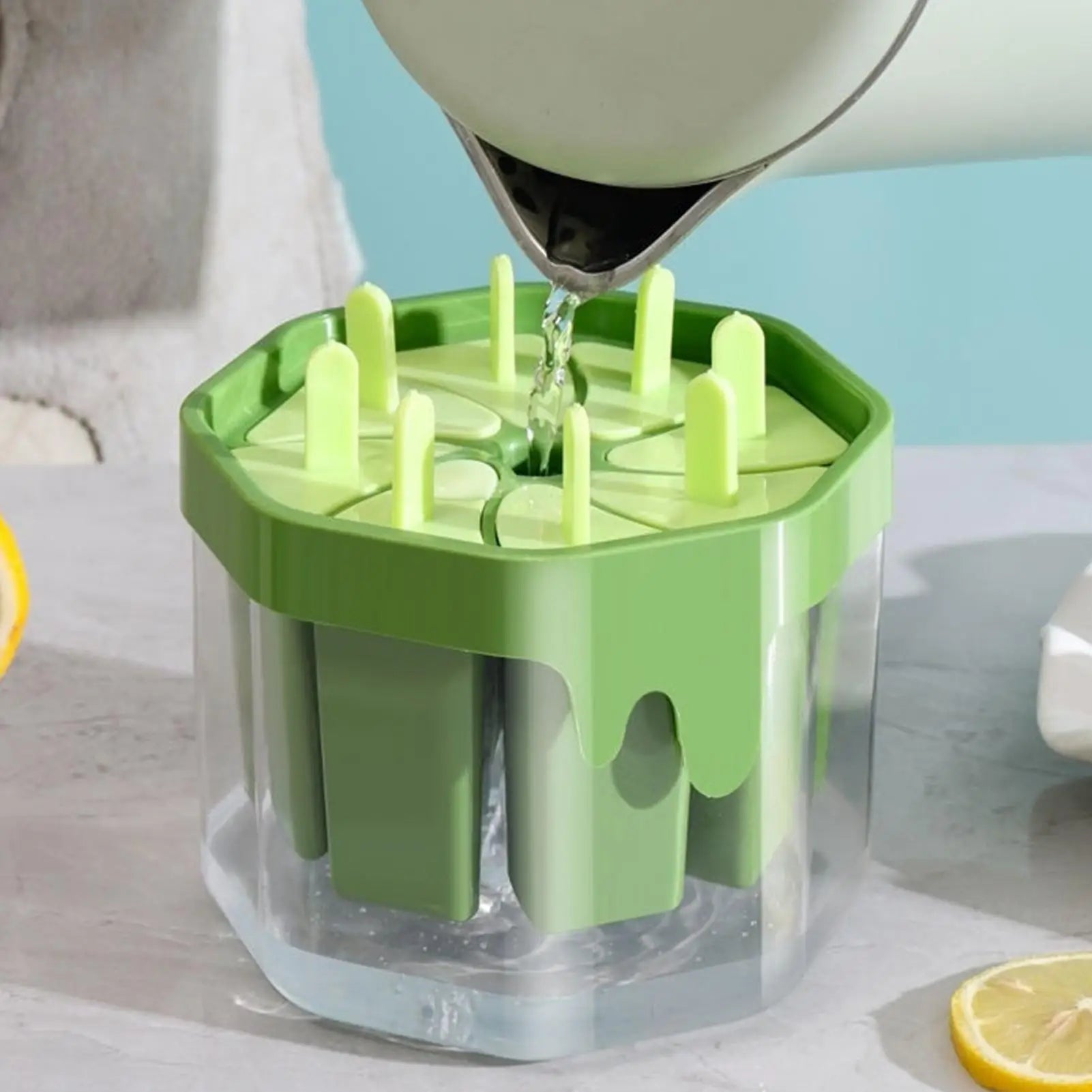 Silicone Popsicle Molds 8-Cavity | Ice Pop Maker with Drip Tray Ice Pop Mold Zpaxo