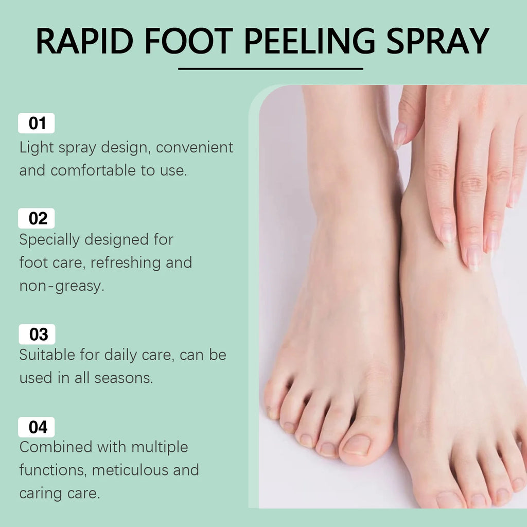 Foot Peeling Spray Gentle Moisturizing Improve Dryness & Heel Cracking Rermove Dead Skin Exfoliating Foot Moisture Spray Zpaxo