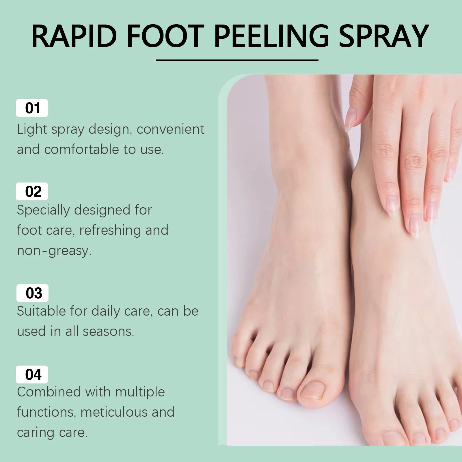 Foot Peeling Spray Gentle Moisturizing Improve Dryness & Heel Cracking Rermove Dead Skin Exfoliating Foot Moisture Spray Zpaxo