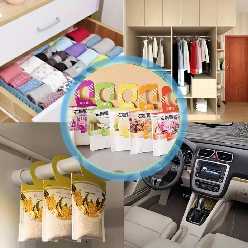 1pc Wardrobe Sachet - Eliminate Scent, Mildew, Repellent & Long-lasting Fresh - Car Air Freshener, Delicate Floral, Refreshing Scent, Perfect for Bedroom Closet and Wardrobe Zpaxo