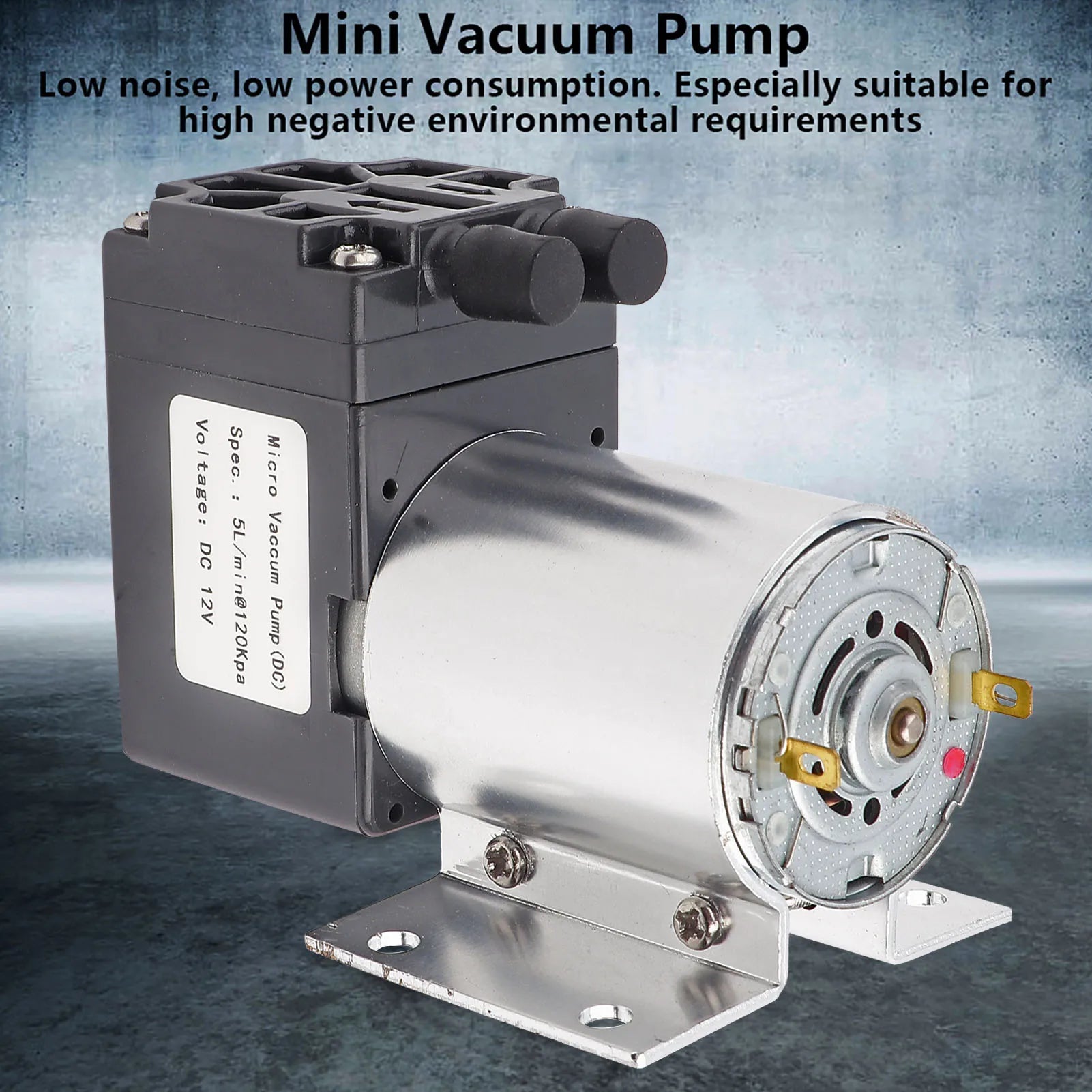Vacuum Pump Negative Pressure Suction Pump DC 12V 5L/min 120kpa Mini Vacuum Pump Negative Pressure Suction Pumping With Holder Zpaxo