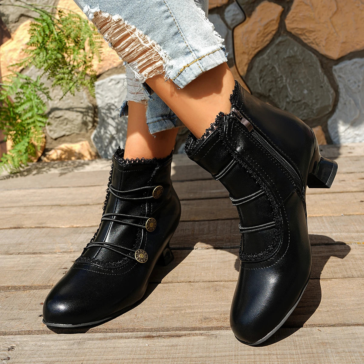 2025 Women Ankle Boots Fashion Comfortable Short Boots Retro Dress Party Shoes Ladies Autumn Winter Outdoor Pointed Shoes Female Zpaxo