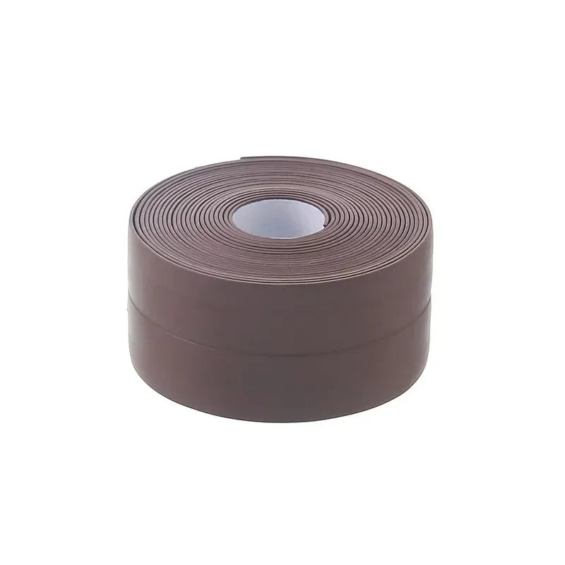 PVC Waterproof Sealing Tape Bathroom Toilet Caulk Tapes Kitchen Sink Countertop Mildew Fouling Proof Sealer Self Adhesive Strip Zpaxo Brown 1m 3.8MM