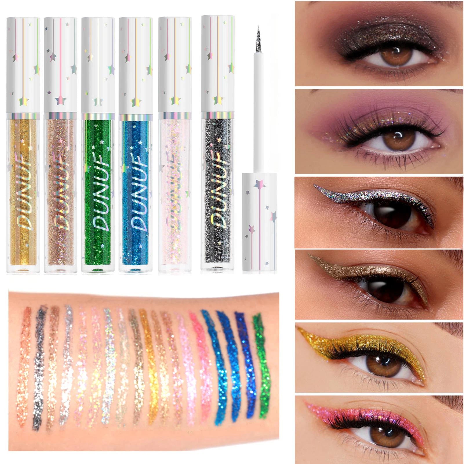 1PC Glittering Liquid Eyeliner Pen and Eyeshadow – Rich in Color, Waterproof, Quick-drying, Creating Shiny Eye Makeup Zpaxo