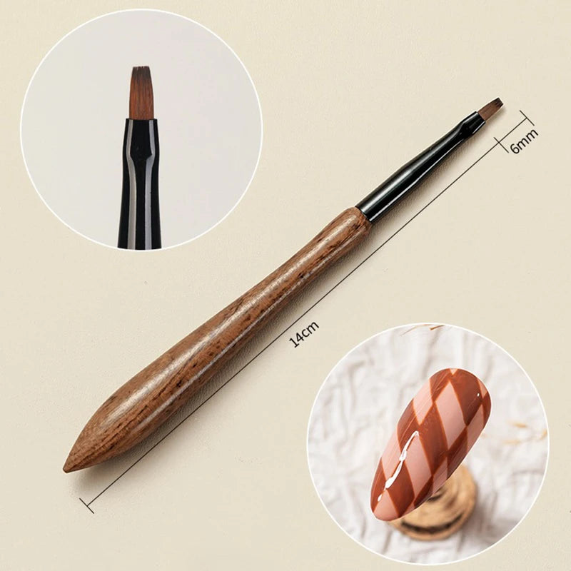 Soft Nylon Wood Handle Watercolor Nail Brush Art Liner Stripes Grid Zpaxo 10