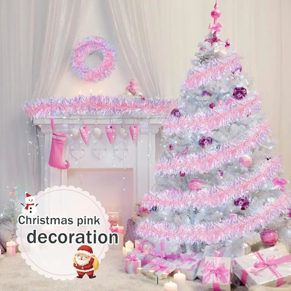 2M Colorful Tinsel Garland Strip – DIY Christmas Ribbon Decor Tinsel Garland Strip Zpaxo