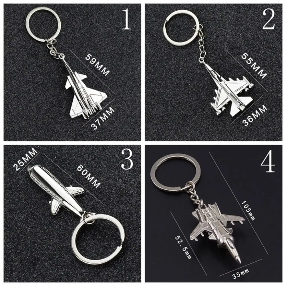 Keychains Gift 3D Aircraft Key Chain Metal Airplane Car Key Ring Classic Fashion Battleplane Keyring Men Zpaxo