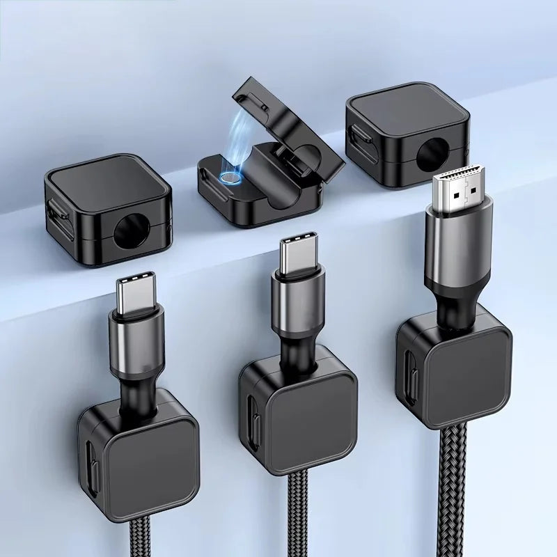 Magnetic Cable Clips Adjustable Organizer Holder Under Desk