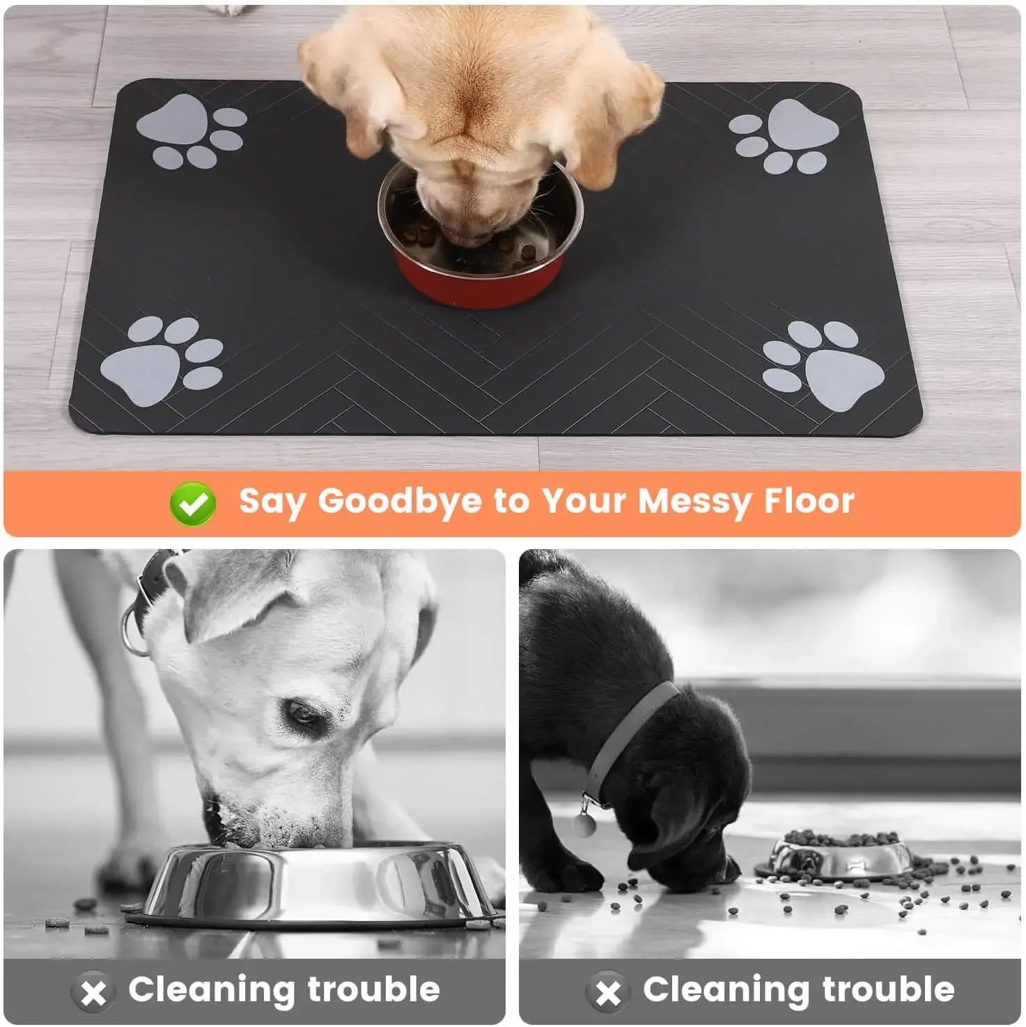 S M L Bsorbent Pet Feeding Mat Waterproof Placemat Dog Cat Food Water