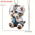 Acrylic Cat Christmas Ornament – Cute Xmas Tree Hanging Pendant Christmas Tree Ornament Zpaxo Style E