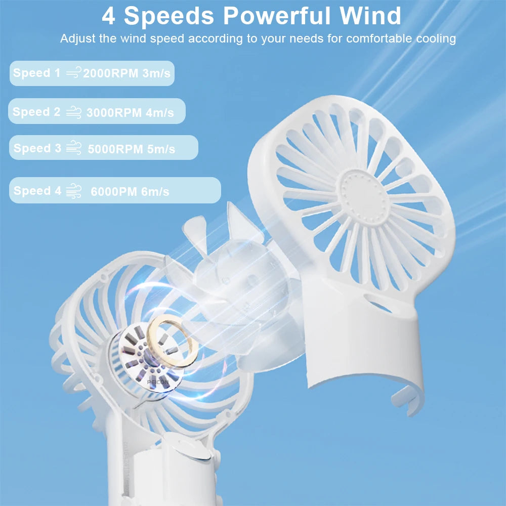 Mini Water Mist Fan Portable Handheld Humidifier Spray Rechargeable 4