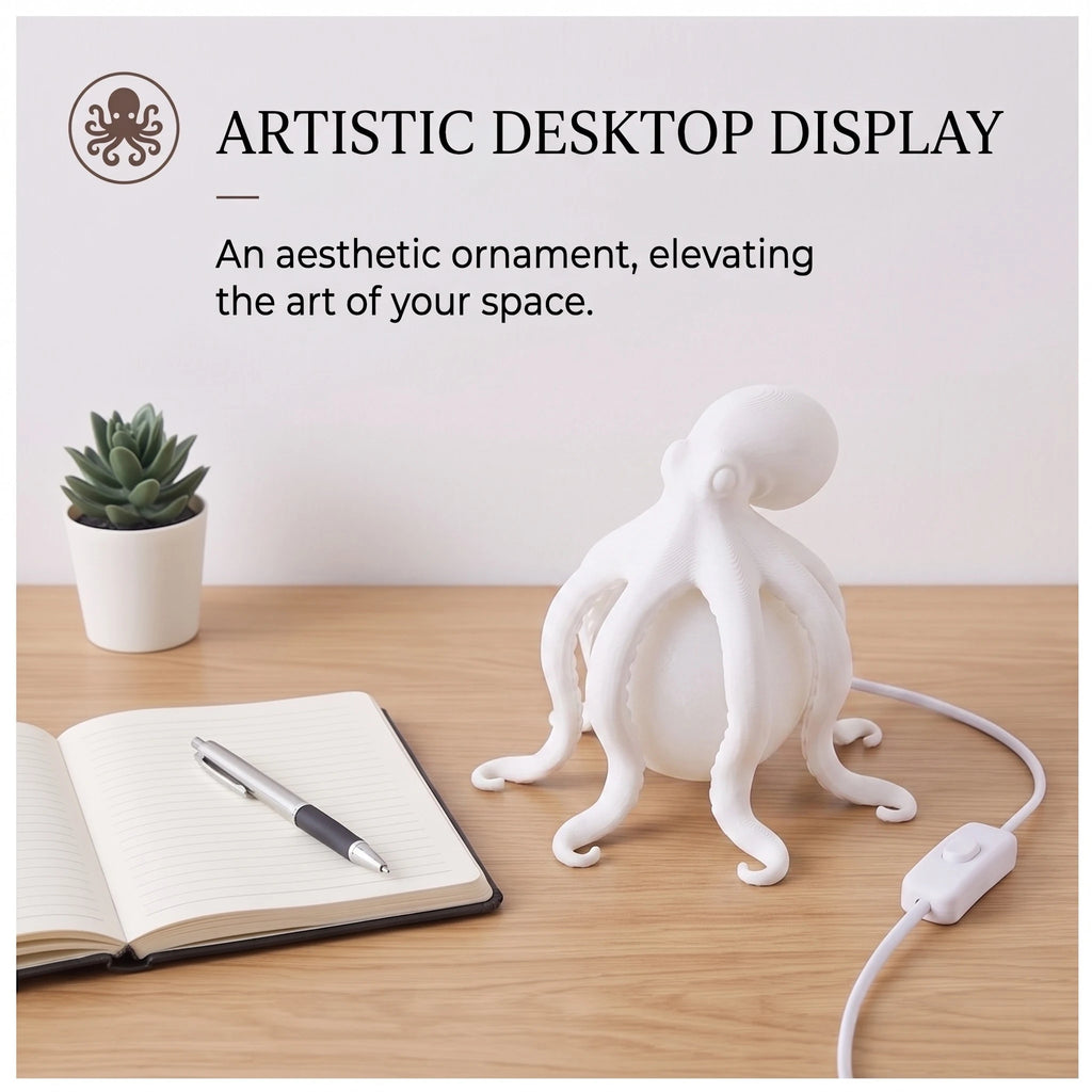Octopus Sculptural Lampshade Creative Marine Animal Ornament Desktop