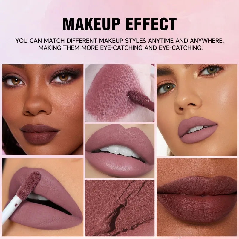 1PC Velvet Matt Lipstick Lip Gloss - Black, Green, Non-stick Cup, High Color, Apply Easily,Suitable for Music Festivals, Parties Zpaxo