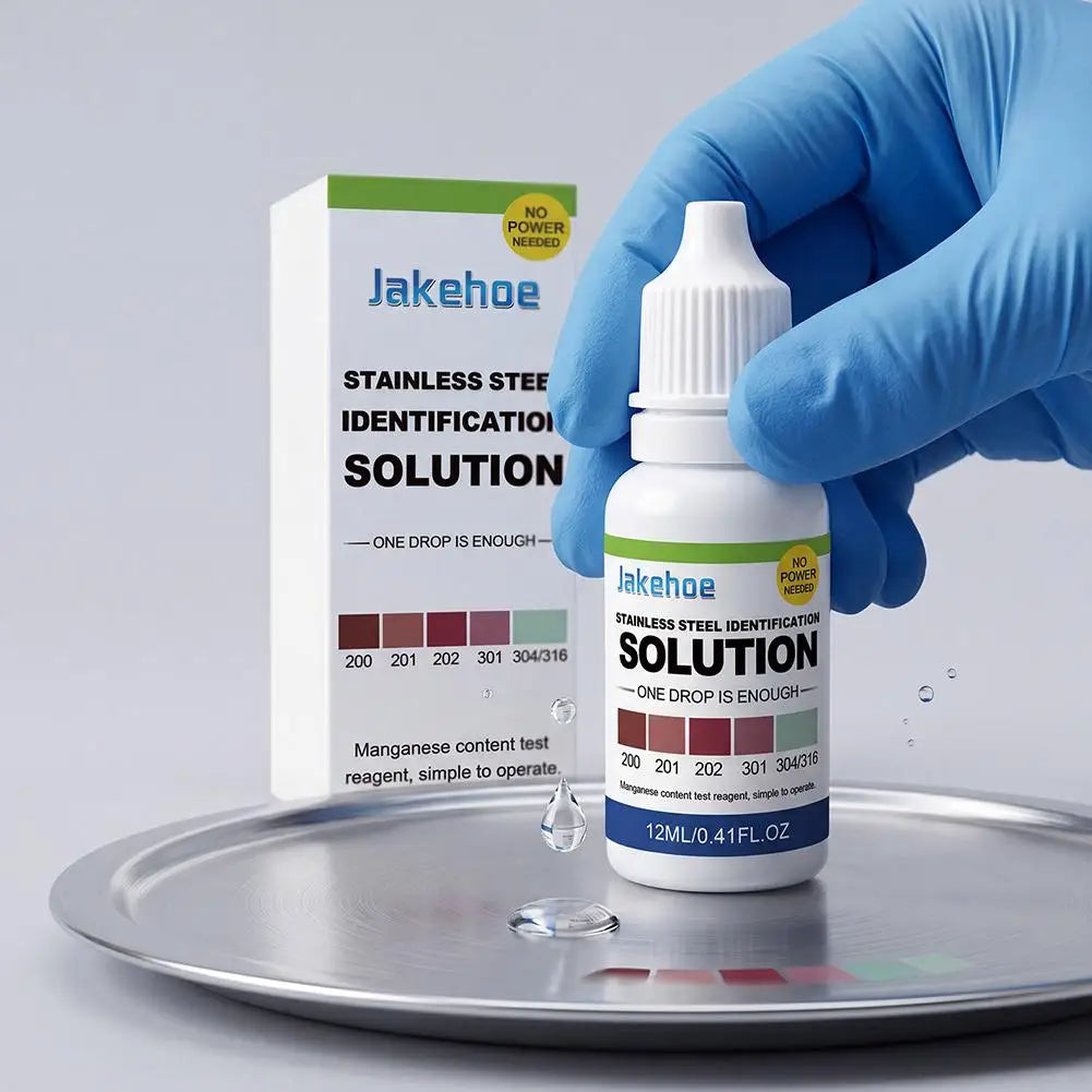 1/2pcs 12ML Stainless Steel Testing Liquid 304/201/202/301 Stainless Steel Testing Liquid Tableware Detection Agent Building Mat Zpaxo