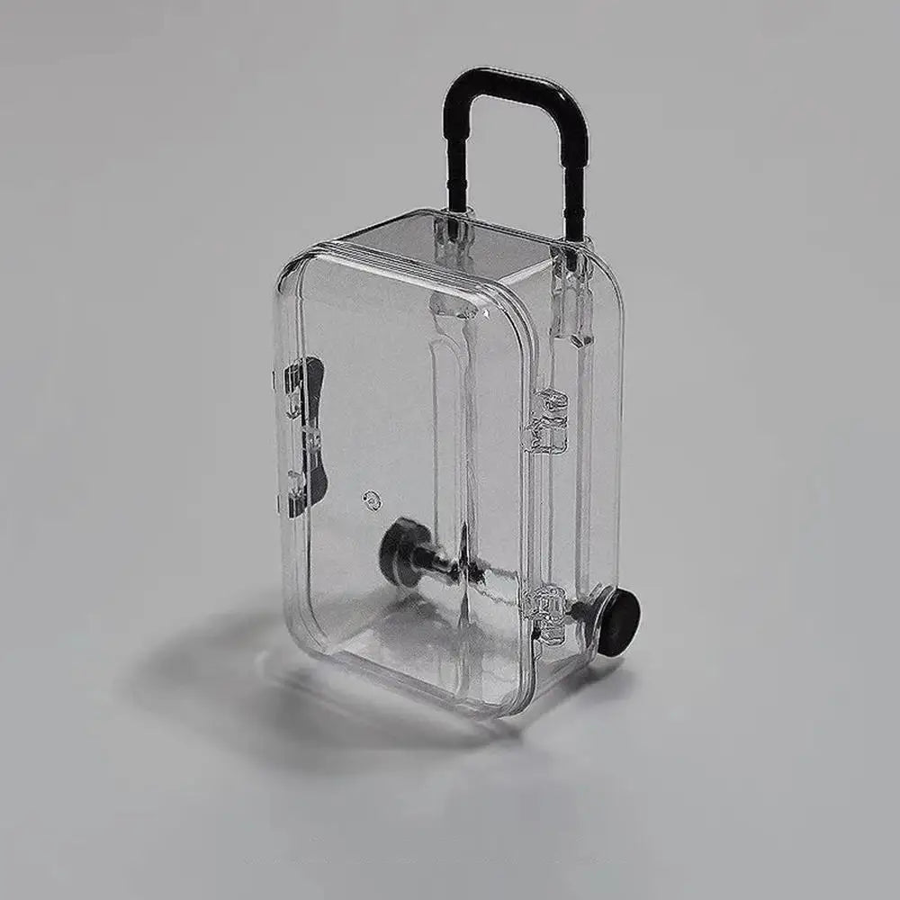 Mini Suitcase Storage Box – Clear Plastic Jewelry & Candy Case Miniature Storage Box Zpaxo