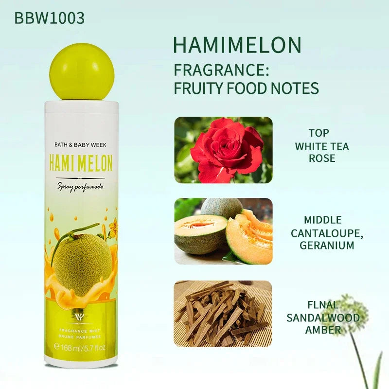 Sublime Gourmet Fragrance Mist, Unisex Fresh Berry Sweet Cookie Chocolate Cream Scent Body Spray 168ml Alluring Aroma Splash Zpaxo Hami Melon 168ml