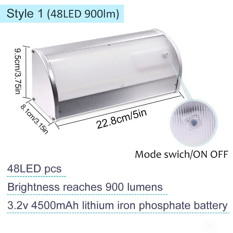 Super Bright Solar Led Lights Outdoor with Sensor 4 Modes Lamp Aluminium Shell Wall Lighting for Garden Security Lighting Zpaxo