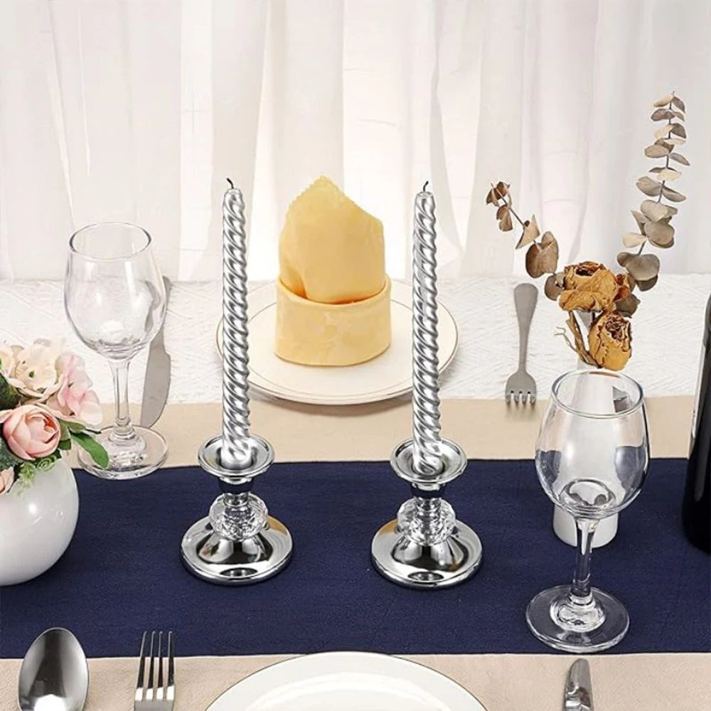 1PC Metal Crystal Candlestick Holder for Candle Light Dinner Table Birthday Wedding Party Home Tabletop Decoration Zpaxo