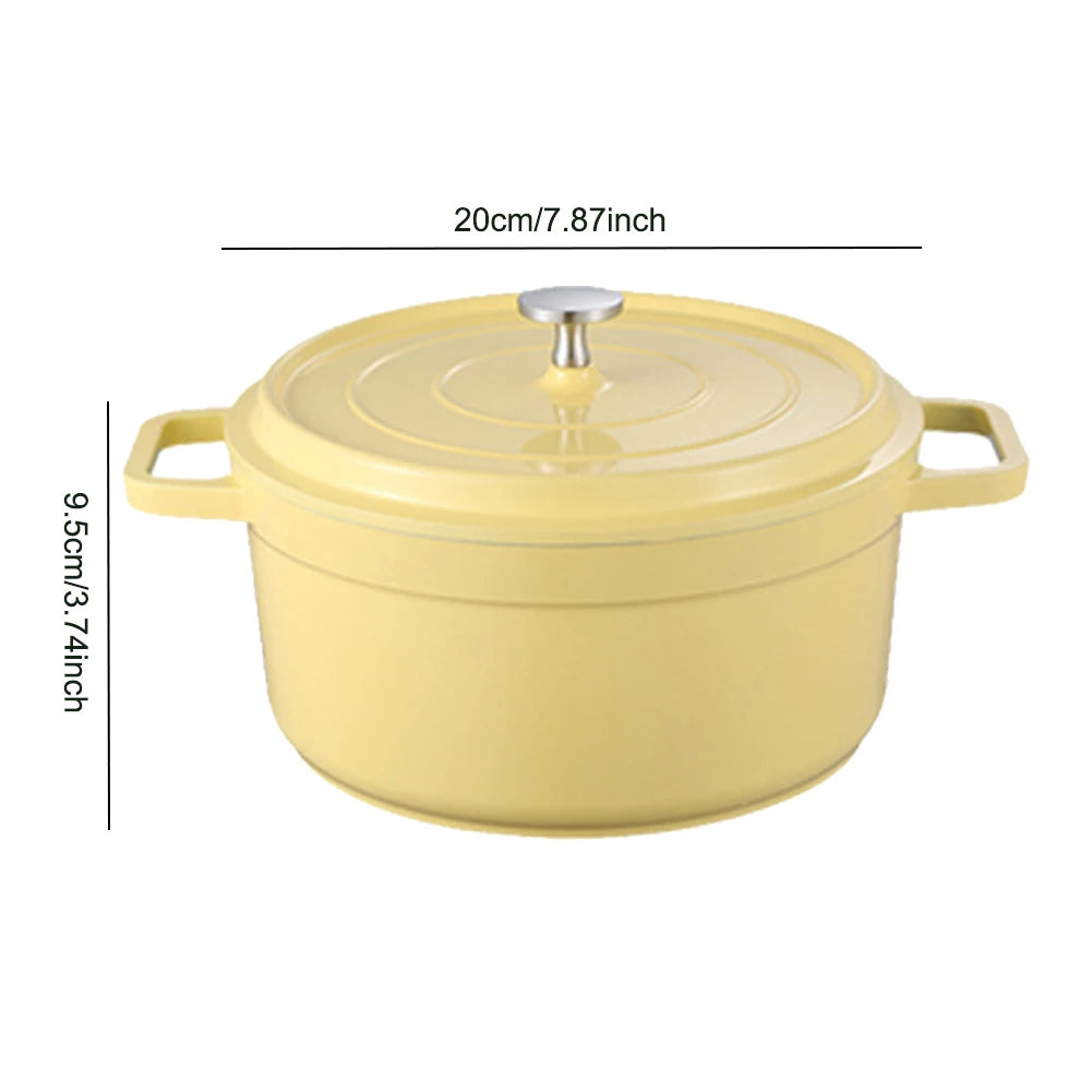 Enameled Cast Aluminum Dutch Oven with Lid Home Kitchen Enamel Stock Pot Dutch Oven Cast Aluminum Pot Multifunctional Cookware Zpaxo