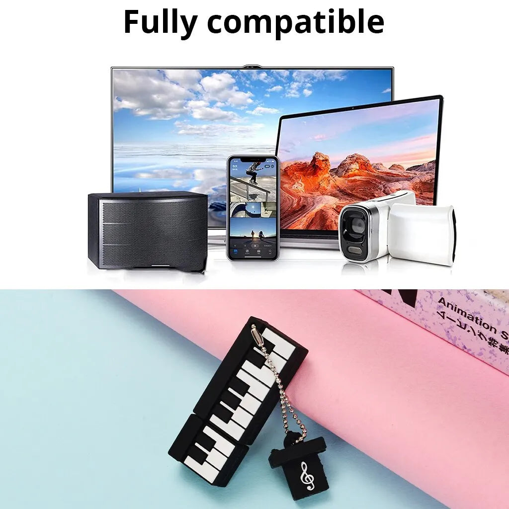 Cartoon Piano Key Flash Drive 64GB Memory Stick USB 64GB2 0 Pen Zpaxo