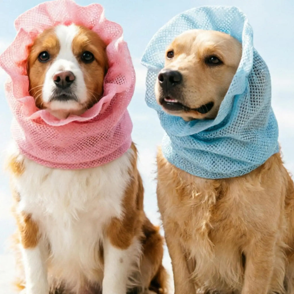 Dog Ear Wrap Breathable Mesh Protector Anti Mosquito Pet Head Cover