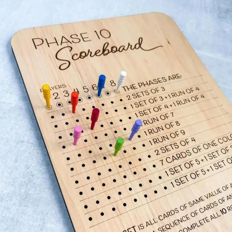 Family Games Score Board 2025 Scorecard And Round Recorder Fun Adults Game Score Board Wooden Board Card Game Recorder Includes Zpaxo