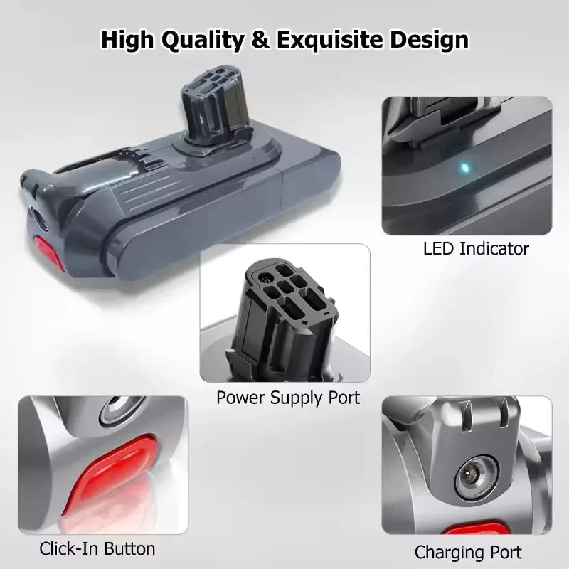 For Dyson V12 Battery 25.2V 12800mAh SV20 SV30 SV35 SV46 Compatible with Dyson V12 Detect Slim V12 Series Vacuum Cleaner Battery Zpaxo