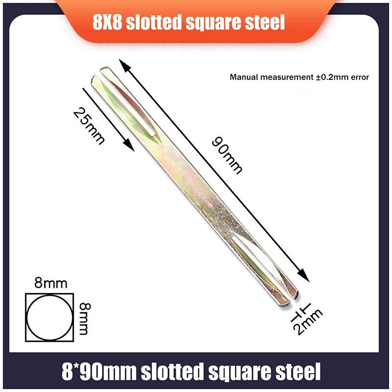 1Pcs Door Window Handles Galvanised Square Spindles Door Lock Transmission Rod Square Axis Square Strip Door Shaft Accessories Zpaxo A2