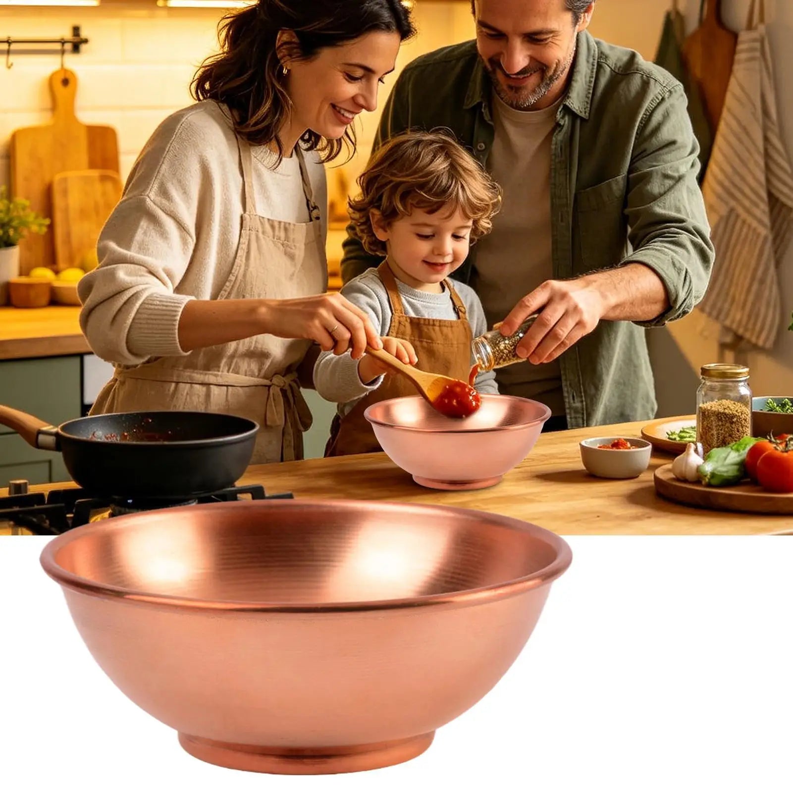 Copper Bowl Large Mixing Dish Bowls Multifunctional Salad Home