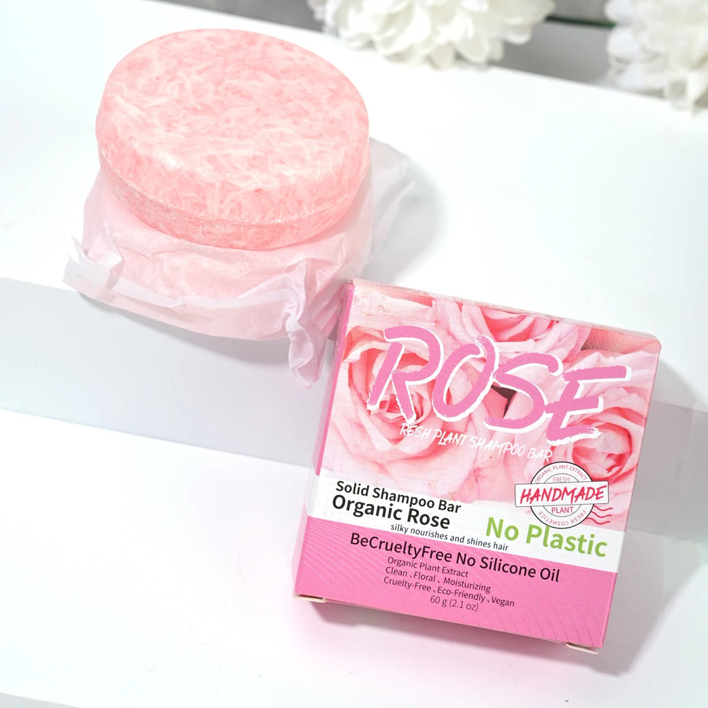 Pink Rose Handmade Shampoo Soap Bar – Rose Essential Oil Handmade Shampoo Bar Zpaxo
