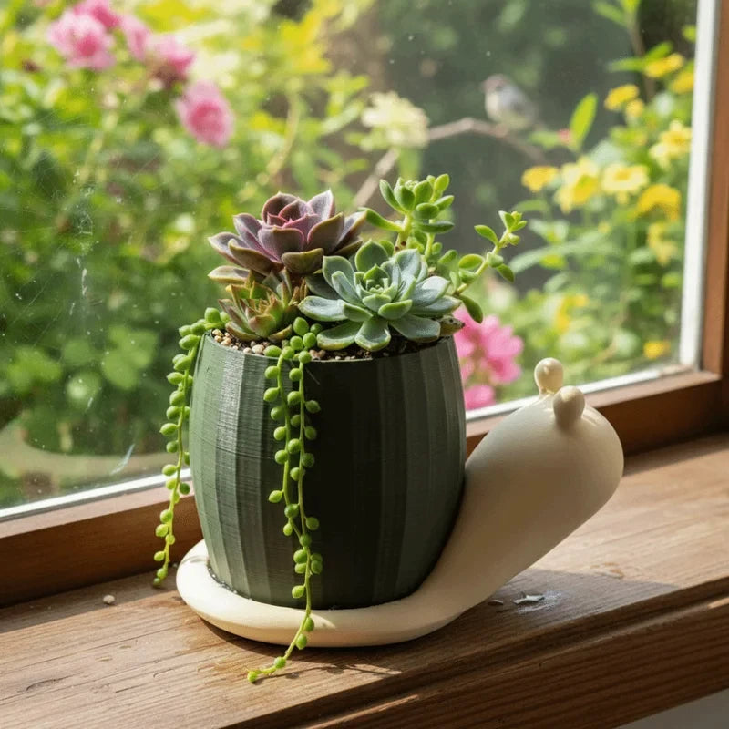 Creative Snail-shaped Planters Desktop Succulent Pots Vases Cute