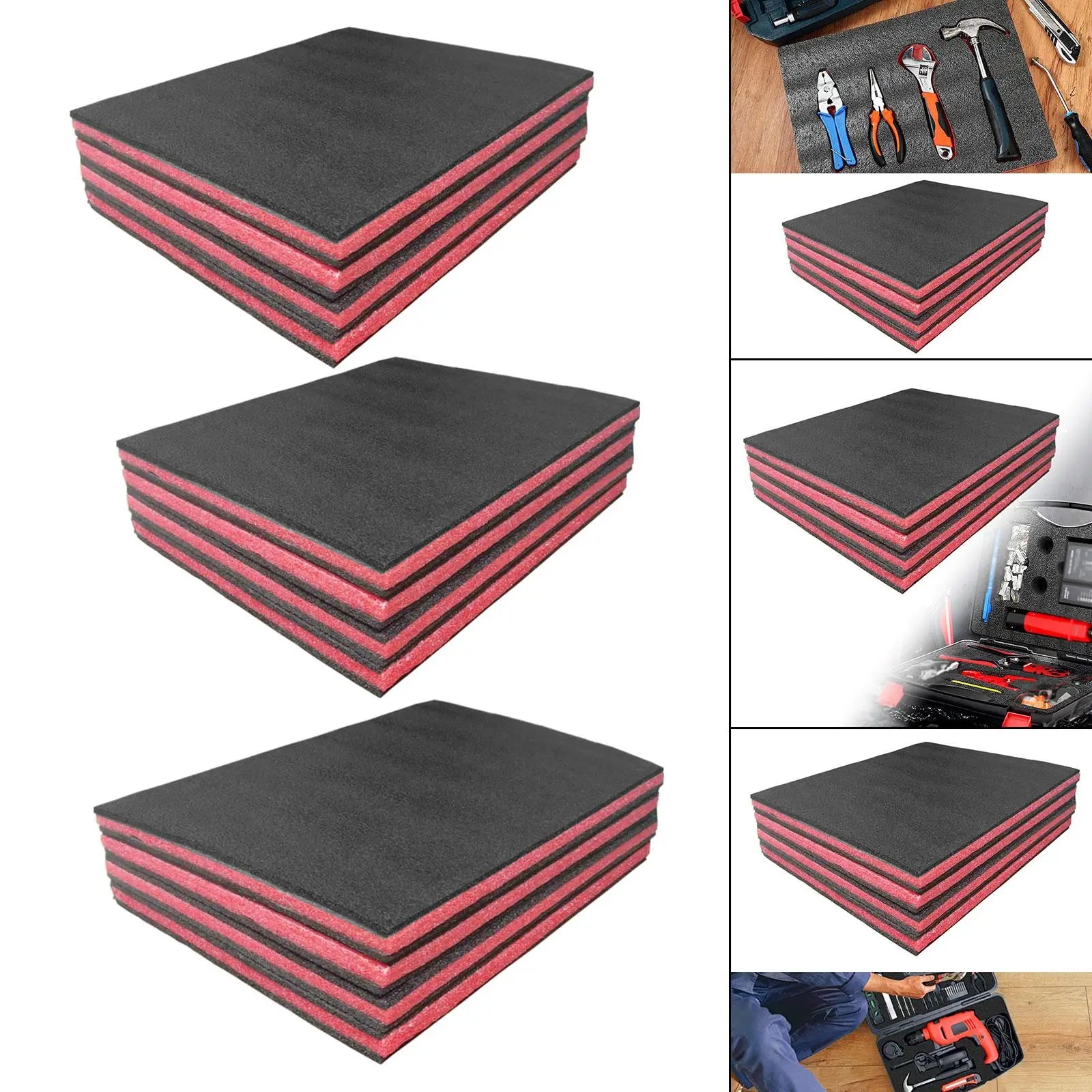 4x Tool Box Foam Inserts Shockproof Protection Tool Foam Sheets for Tabletop Miniatures Shipping Crafting Camera Case Jewelry Zpaxo