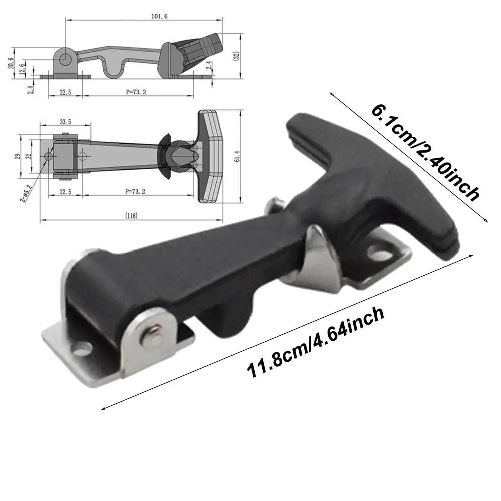 Rubber T Handle Latches Elastic Stainless Steel Hood Catch Flexible