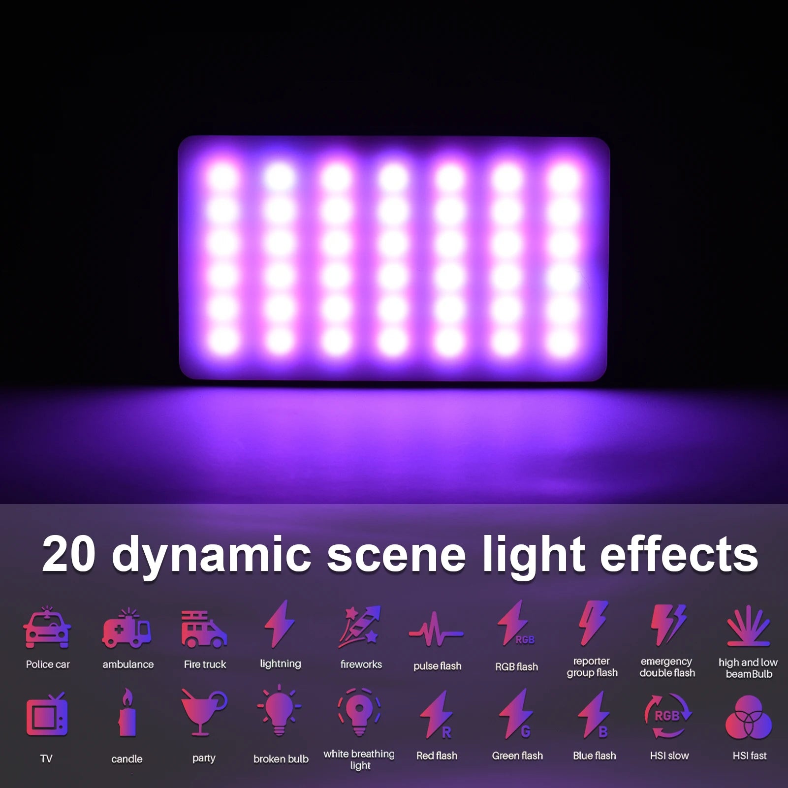Andoer W140 RGB LED Video Light Rechargeable Photography Fill CRI95+